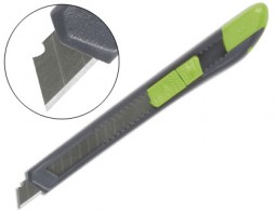 Cúter Q-Connect cuchilla estrecha negro/verde